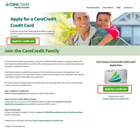apply for a carecredit card