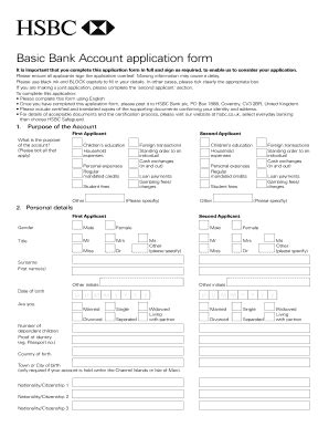 apply for basic bank account