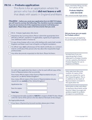 apply for probate by post if there is not a will