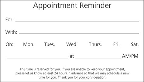 12+ Appointment Cards Survey Template Words throughout Appointment