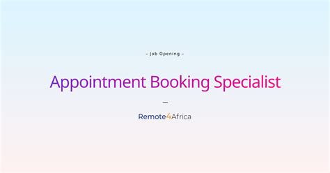 appointment booking jobs remote