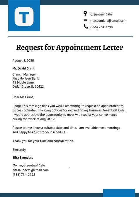 Sample Appointment Request Letter 14+ Examples in Word,PDF