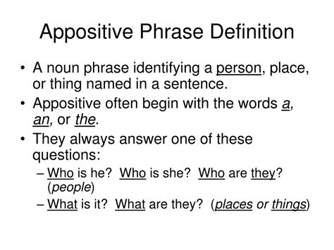 appositive phrase simple definition