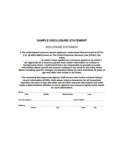 Appraisal Disclosure Statement Template Provided by the SEI
