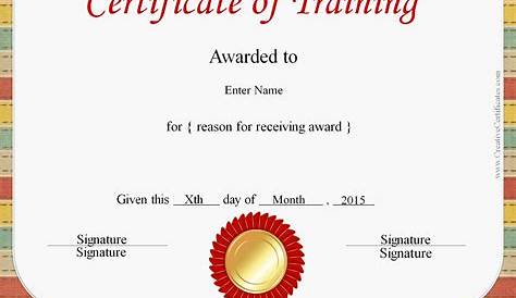 11 Free Sample Training Certificate Templates Printable