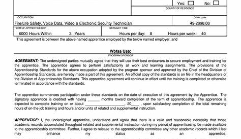 Apprenticeship Form For Tailoring Fill Out and Sign