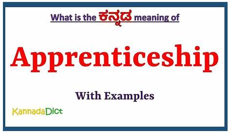 Apprenticeship Training Meaning In Kannada Cle A Molette Tableau De Bord 208 DemaxDe