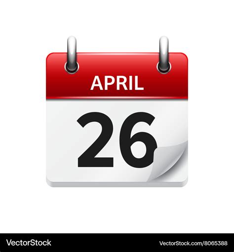 April 26th Date on a Single Day Calendar 508114 Vector Art at Vecteezy