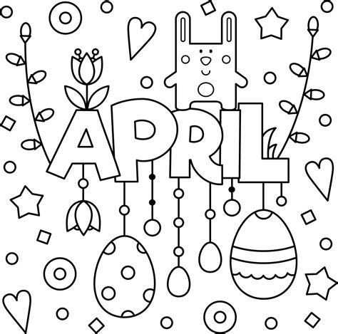 April Colouring Page Printable — Thrifty Mommas Tips