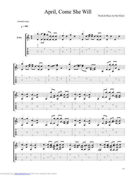 Sound Of Silence guitar pro tab by Simon And Garfunkel