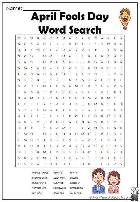 April Fools Word Search Printable: A Fun Activity For The Whole Family