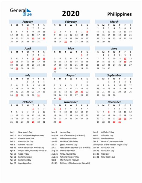 april 2020 calendar with holidays philippines