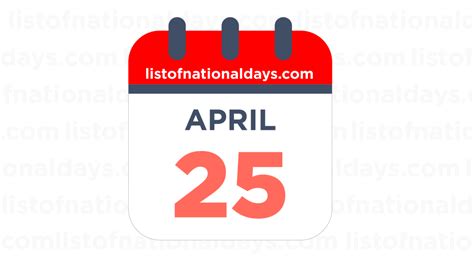 april 25 holidays and observances