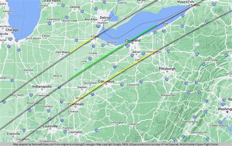 april 8 2024 eclipse path ohio map
