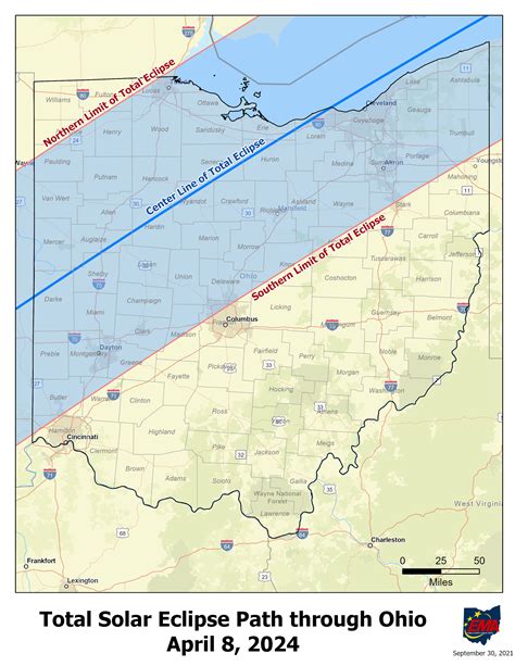april 8 2024 total solar eclipse ohio map