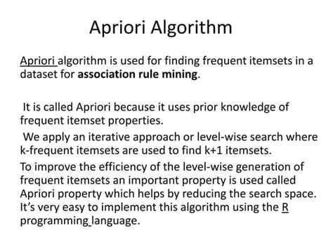 apriori algorithm explained