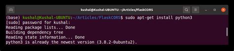 apt get install python flask
