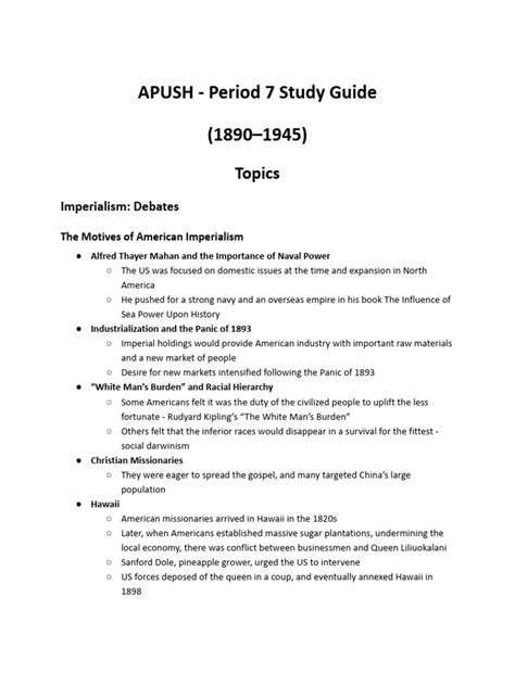 apush period 7 study guide