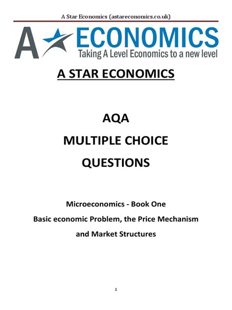 The Best Aqa Mcq Microeconomics Book 1 Pdf