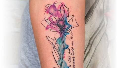 Awesome Tattoo Of Aqua Flower On Rib Side