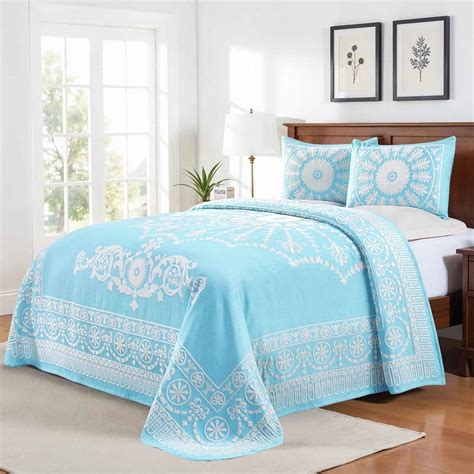 aqua bedspread twin