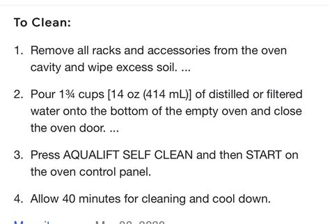 Aqualift Self Clean Instructions