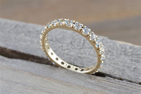 Aquamarine engagement ring solid 14k yellow gold wedding