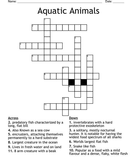 aquatic australian mammal crossword