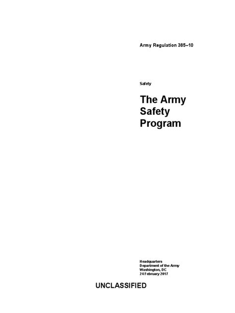 ar 38510 the army safety program Occupational Safety And Health Safety