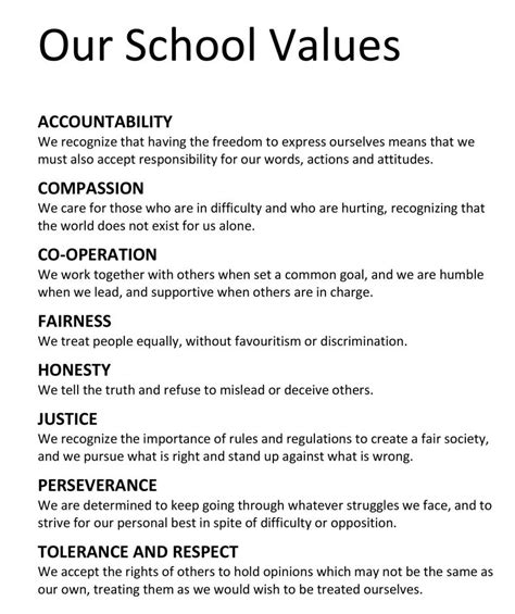 arab unity school core values