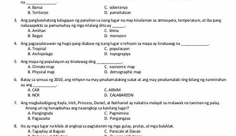 Araling Panlipunan 9 Periodical Exam