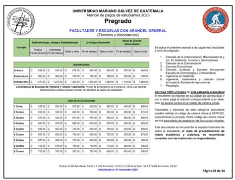 aranceles 2023 universidad de chile