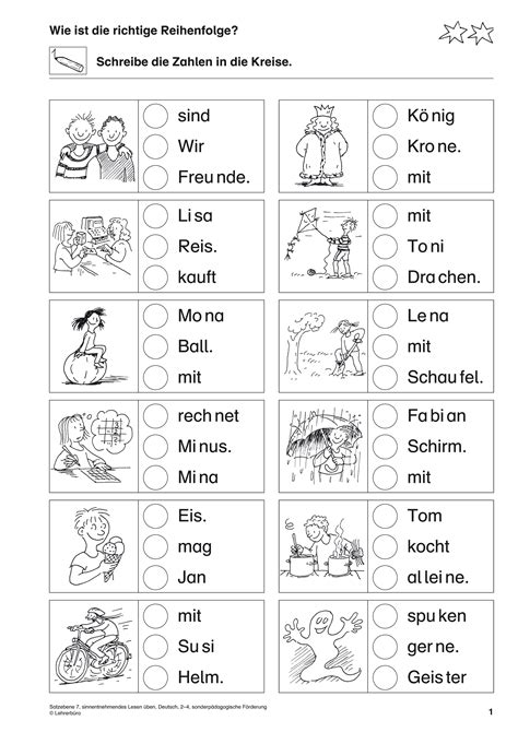 Arbeitsblatt Deutsch Lernen