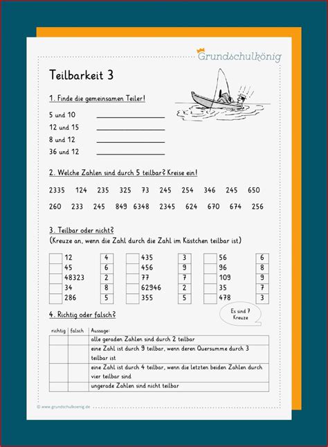 Roboter danach Fähre teilbarkeit von zahlen arbeitsblatt Wunderlich Staatsbürgerschaftsland Mispend