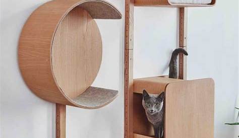 Arbre à chat mural en bois modulable