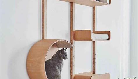 Arbre à chat mural en bois modulable