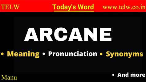 arcane synonym for esoteric