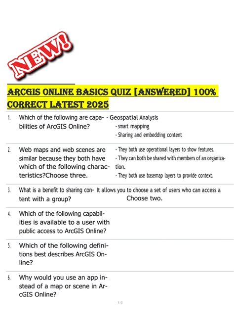 Arcgis Online Basics Quiz Answers