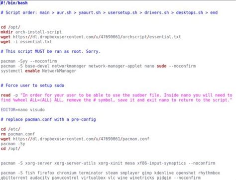 Arch Linux Shell Script