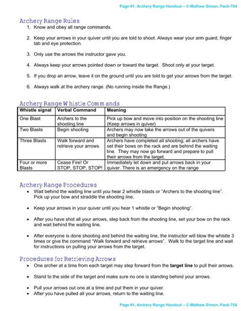 Archery Range Commands