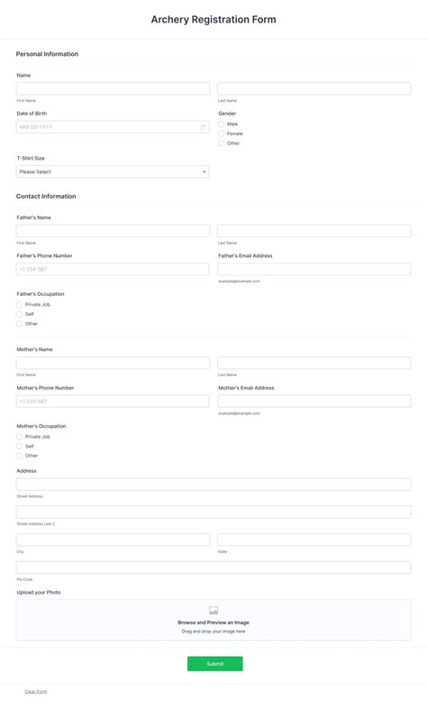 Archery Registration Form