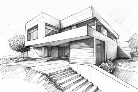 ARCHITECTURE MODERN HOUSE DESIGN (FREEHAND DRAWING) YouTube
