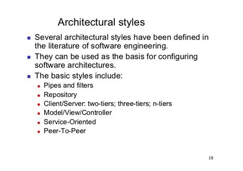 10 Architetture Software More architectural styles