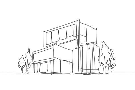 3d Illustration Abstract Architecture Building Line Drawing Stock