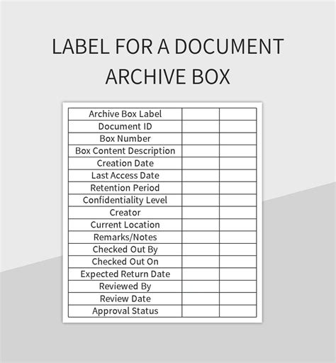 Archive Box List