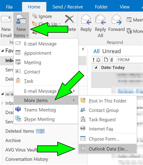 archive emails in outlook 2016