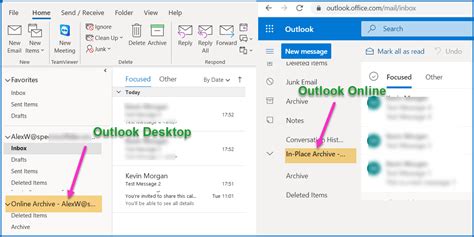 archive folder vs in place archive