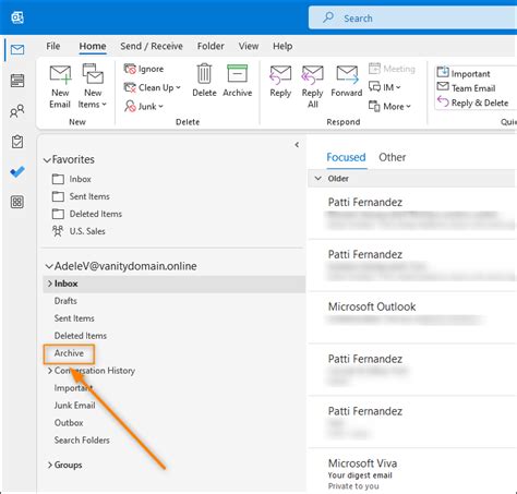 archive mailbox in outlook