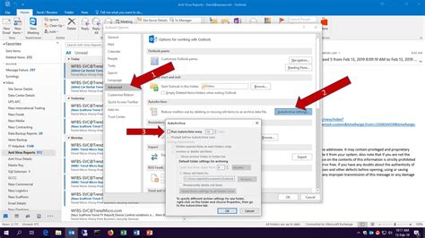 archive outlook emails automatically