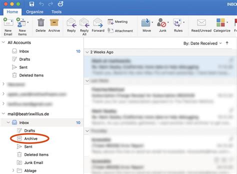 archive outlook mailbox